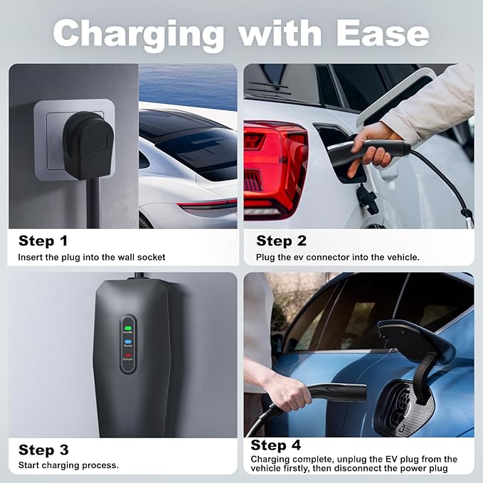 Level 2 EV Charger for Tesla 32Amp, 7KW Electric Vehicle Portable Charger - Image 6
