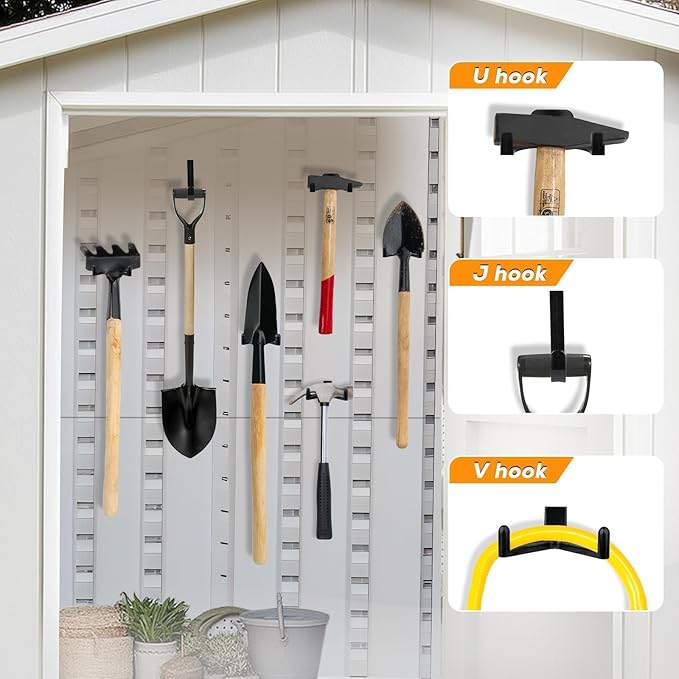 9 pcs Storage Shed Hooks J U V-Shape Hangers Tool Set - Image 5