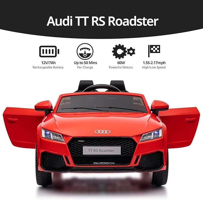 Electric Ride on Car for Kids, Licensed Audi 12V 7Ah Kids Ride-on Toy for - Image 5