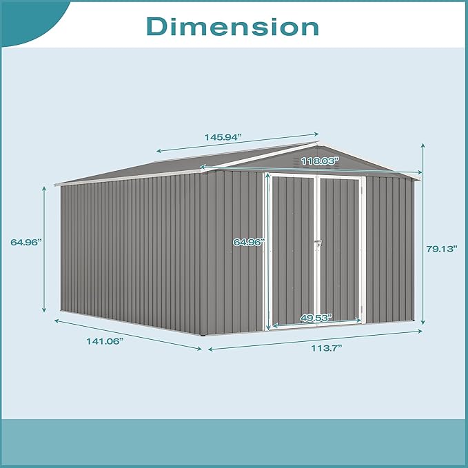 Large Outdoor Storage Shed, Utility Tool Shed Storage House - Image 2