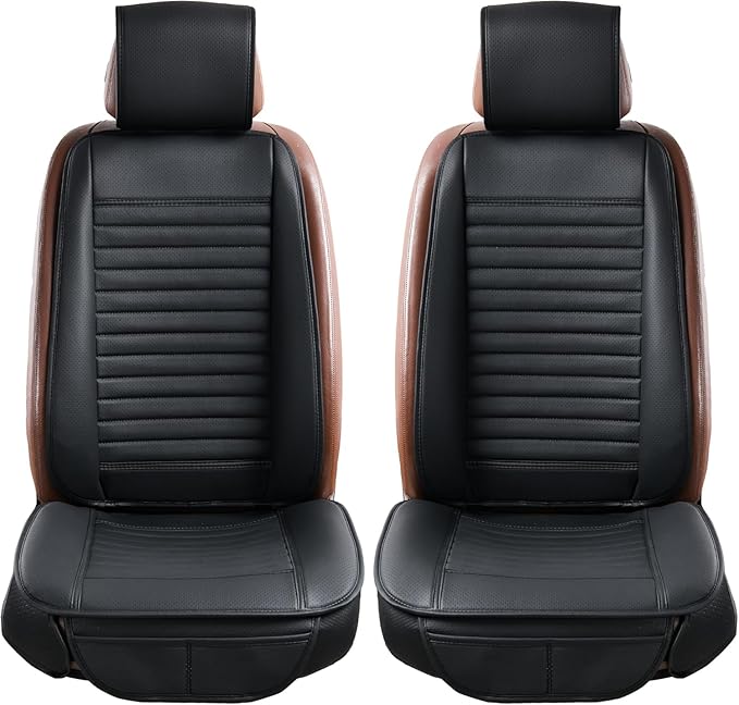Universal Leather Car Seat Covers Full Set, Car Seat Cushion Covers Protector - Image 2