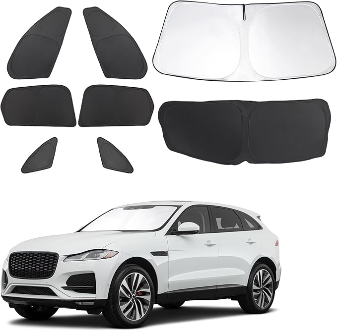 TINGLU Window Shades for Jaguar F-Pace 2016-2024 2025 Accessories Car Side Full by TINGLU