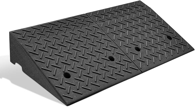 DNA MOTORING 1pcs 5.7" Rise Rubber Curb Ramp Heavy Duty Loading Driveway Ramp by DNAMOTORING