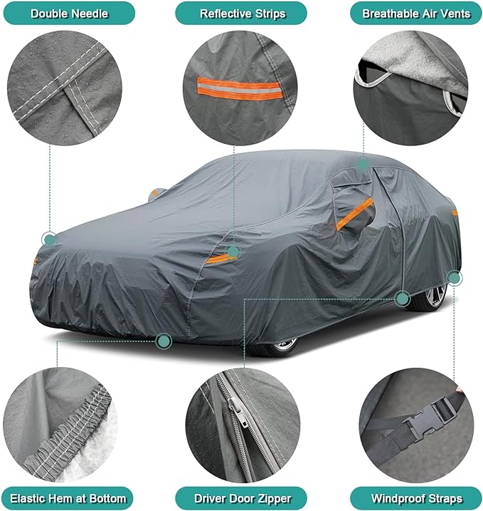 Premium Car Cover Custom Fit Tesla Model 3, 16 Layers Heavy Duty Car Cover - Image 3