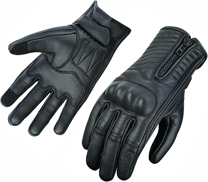 Full Finger Leather Motorcycle Gloves by MOTO5