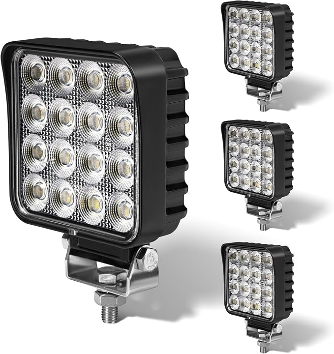 4.3" 12V LED Flood Lights 46W, 24 Volt Work Lights by VEGITOR