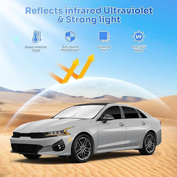 Sunshades for 2025 2026 Kia K4 Accessories Windshield Sun Shade Side Rear - Image 2