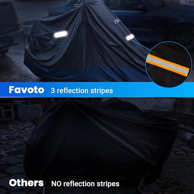 Favoto Motorcycle Cover All Season Universal Weather Quality Waterproof Sun - Image 5