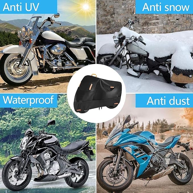 300D Oxford Heavy Duty Motorcycle Cover, Dirt Bike Cover, 104 inch XXL - Image 6