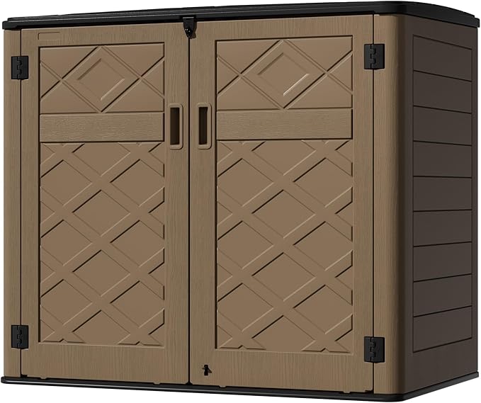 Resin Outdoor Storage Shed, Outdoor Storage Box Waterproof by Mrosaa