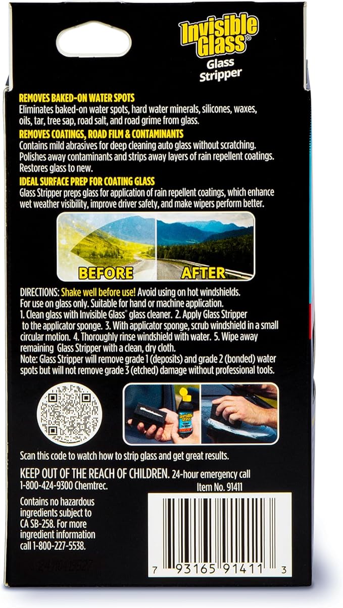 Invisible Glass 91411-6PK Glass Stripper – Hard Water Spot Remover – Strips - Image 3