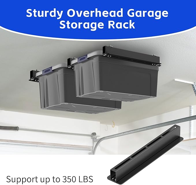 3 Pack Overhead Storage Bin Rack, Ceiling Racks - Image 6
