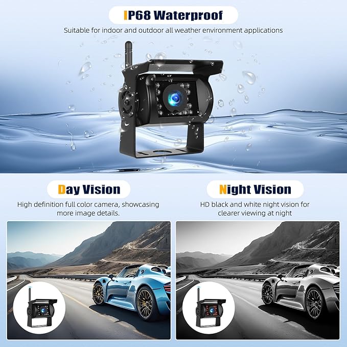 1080P Wireless RV Backup Camera System, 7 Inch Reverse Camera Monitor - Image 6
