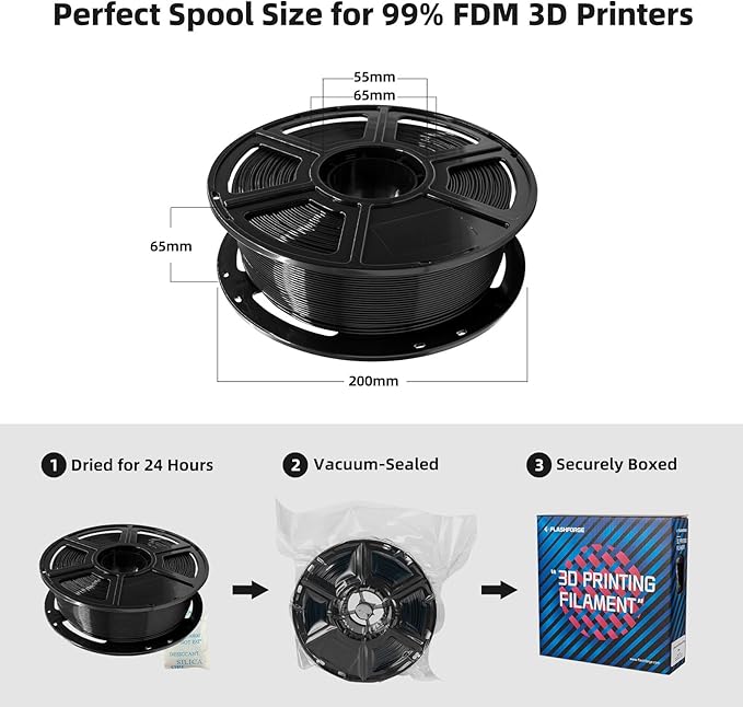 FLASHFORGE PLA Filament 1.75mm, 3D Printer Filament 1kg Spool, Dimensional - Image 6