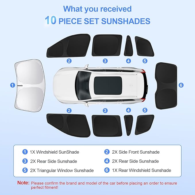 10pcs Car Window Shades for Volvo XC90 2016-2024 2025 Accessories, Windshield - Image 6