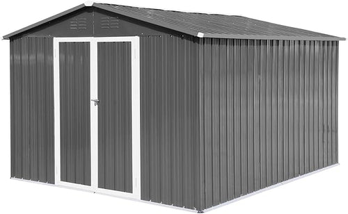 12 x 10 FT Metal Garden Shed, Outdoor Storage Shed by Hipicute