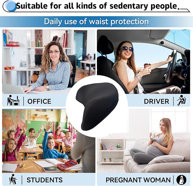 Lumbar Support Pillow for Car, 100% Memory Foam Lumbar Pillow - Image 4