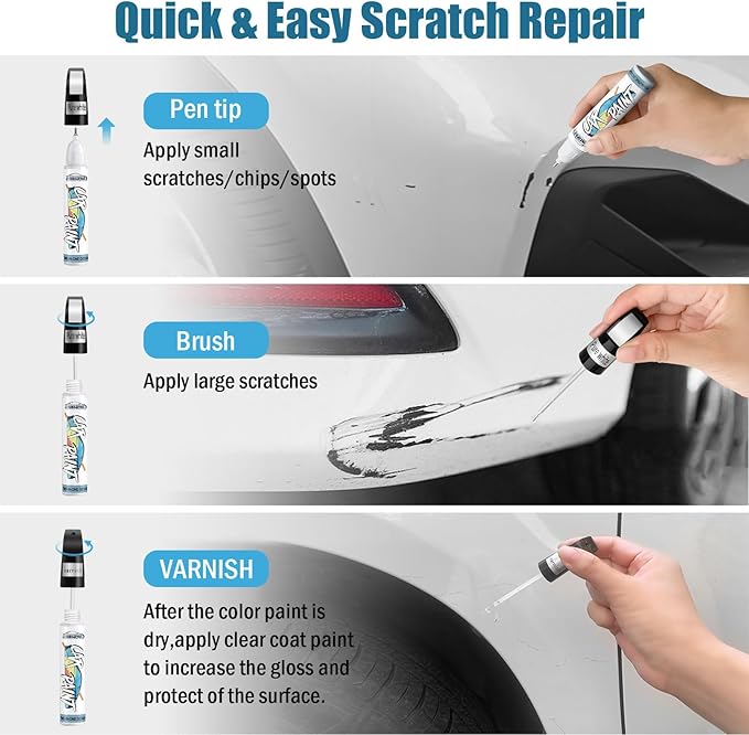 White Car Paint Touch Up, Car Scratch Repair Pen, Color Accurate Automotive - Image 6