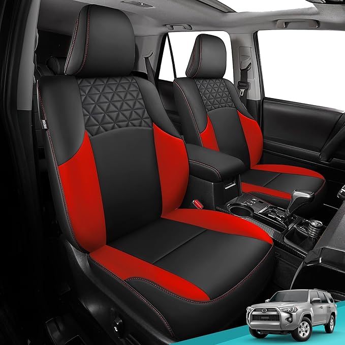 Seat Covers for Toyota 4Runner 2011-2024, Faux Leather Car Seat Cover Full Set by FEINEPRO