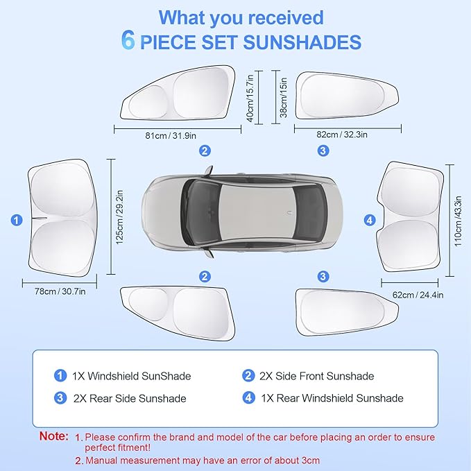 6pcs Car Window Shades for Nissan Sentra 2020-present Accessories, Windshield - Image 7
