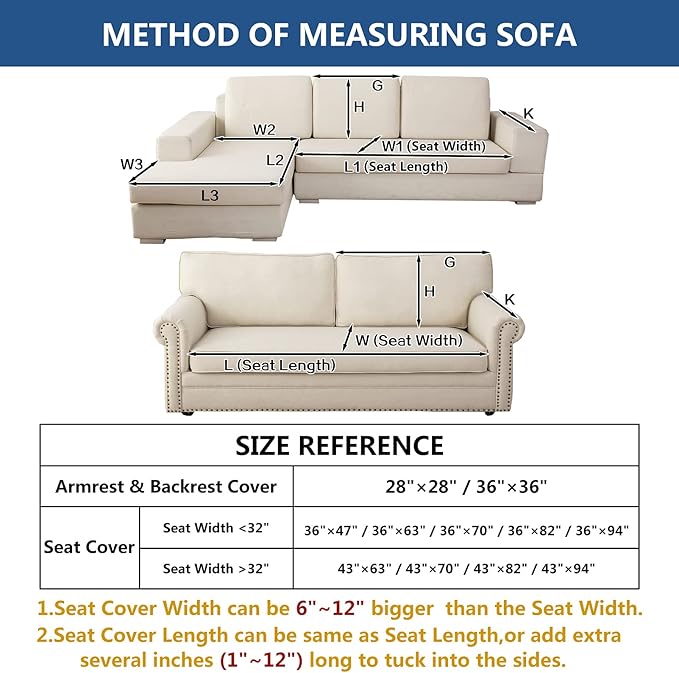 Eismodra Couch Cover, Sectional Couch Covers, Sofa Covers - Image 5
