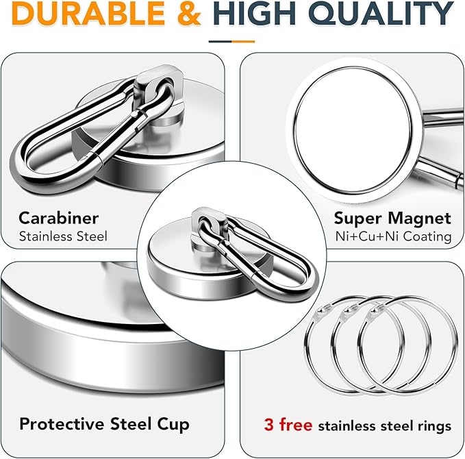 MIKEDE Strong Magnetic Hooks Heavy Duty, 200LBS+ Swivel Neodymium Magnets - Image 4