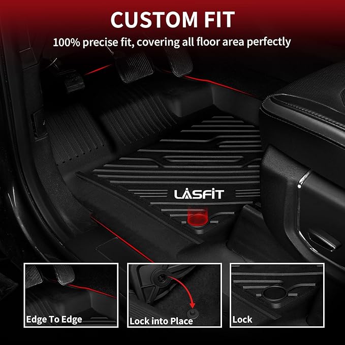 LASFIT Floor Mats for Ford F250 F350 F450 2017-2026 Crew Cab Front Bucket Seat - Image 4