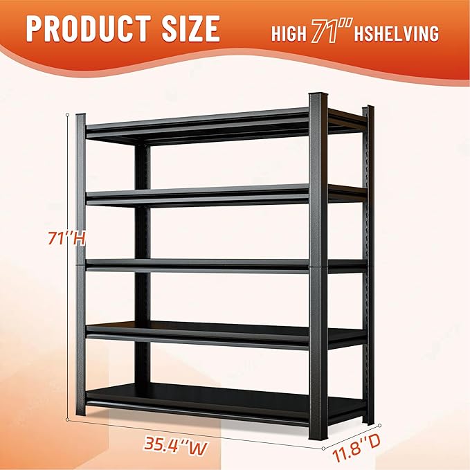 Heavy Duty 5-Tier Shelving Unit 2750LBS Capacity - Image 2