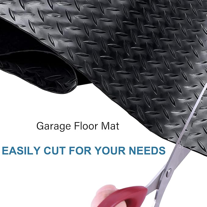 OrangeStar 4 x 10 Ft Garage Floor Mat, Diamond Plate PVC Garage Flooring Roll - Image 5