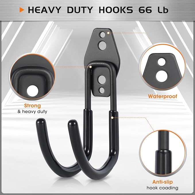 Garage Hanging Hooks Wall Mount, Garage Tool Storage Hooks, Wall Hangers - Image 3