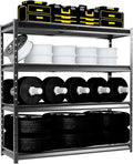 The Atlas 72" W Metal Garage Shelving Unit Load 12000 Lbs, 4 Tier Heavy Duty by Shuntong