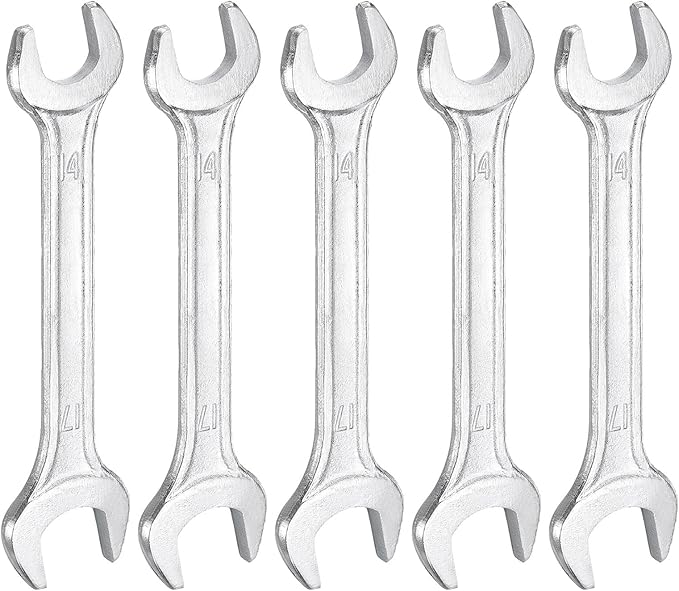 HARFINGTON 5pcs Double Open End Wrench 14mm x 17mm Metric 15 Degree Offset by HARFINGTON