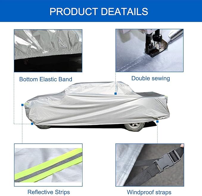 KouKou Large Truck Cover Waterproof All Weather, 6 Layers Full Pickup Cover - Image 5