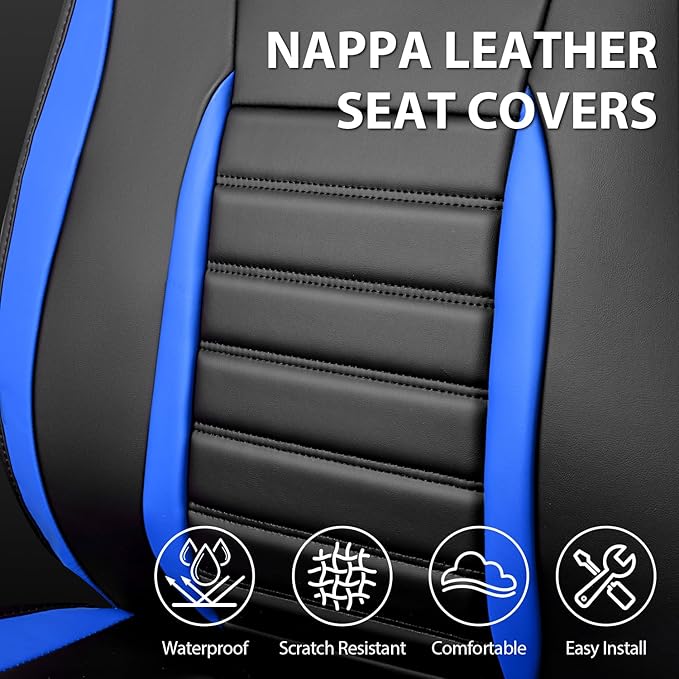 CAR PASS Nappa Leather Car Seat Covers Front Seats, Luxury Seat Protector - Image 7