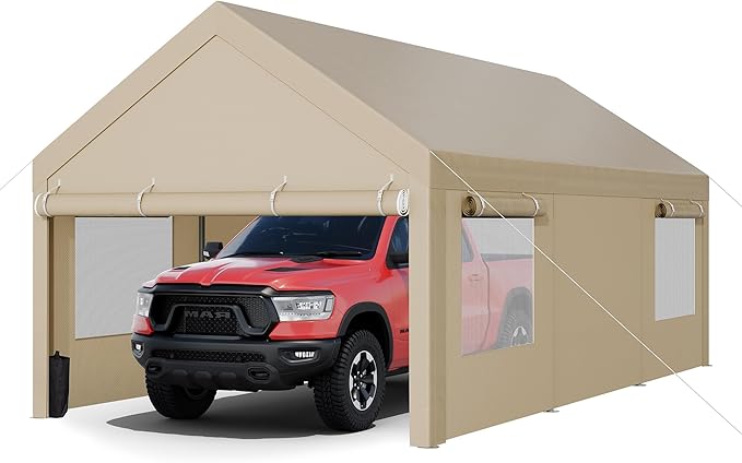 JY QAQA Carport, 12x20 FT Heavy Duty Carport - Image 2