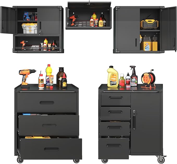 Metal Tool Cabinet, Garage Storage Cabinet System, Wall Cabinet & Locking by VIYET