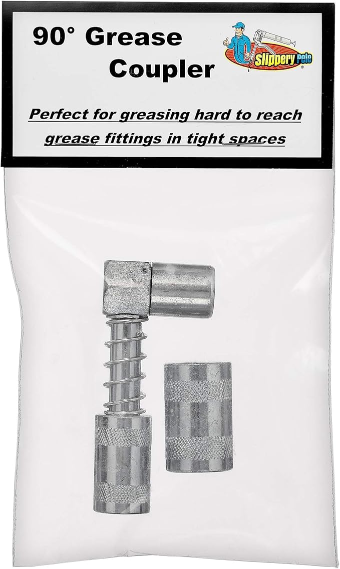 Slippery Pete 90 Degree Grease Coupler Snaps on to Grease Fittings in Tight - Image 6