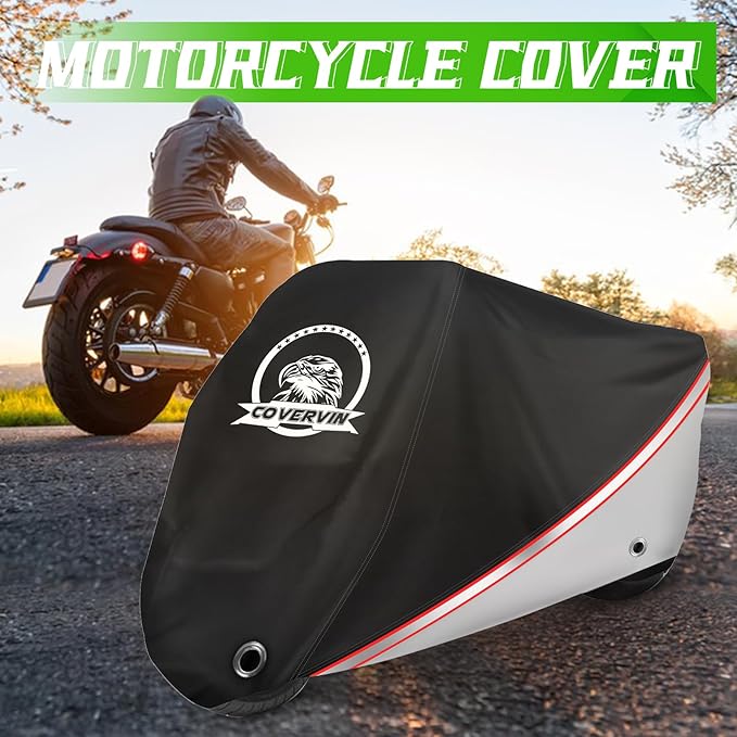 COVERVIN Motorcycle Cover, All Weather Outdoor Waterproof Night Protection - Image 10