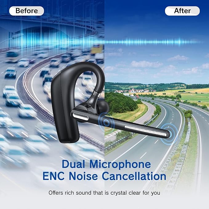 Bluetooth Headset V5.4, Wireless Bluetooth Earpiece - Image 4