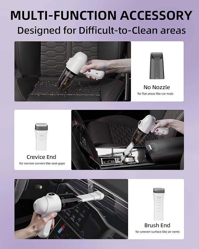 Car Vacuum V6 Pro, Cordless Handheld Vacuum - Image 6