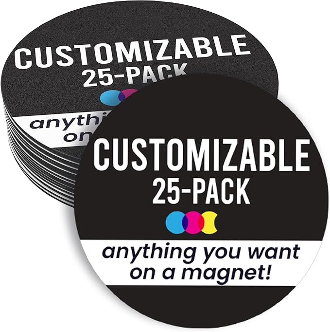 Magnet Me Up Customizable 30 Mil Round Magnet- 5”, 25 PK Weatherproof Car Magnet by MagnetMeUp