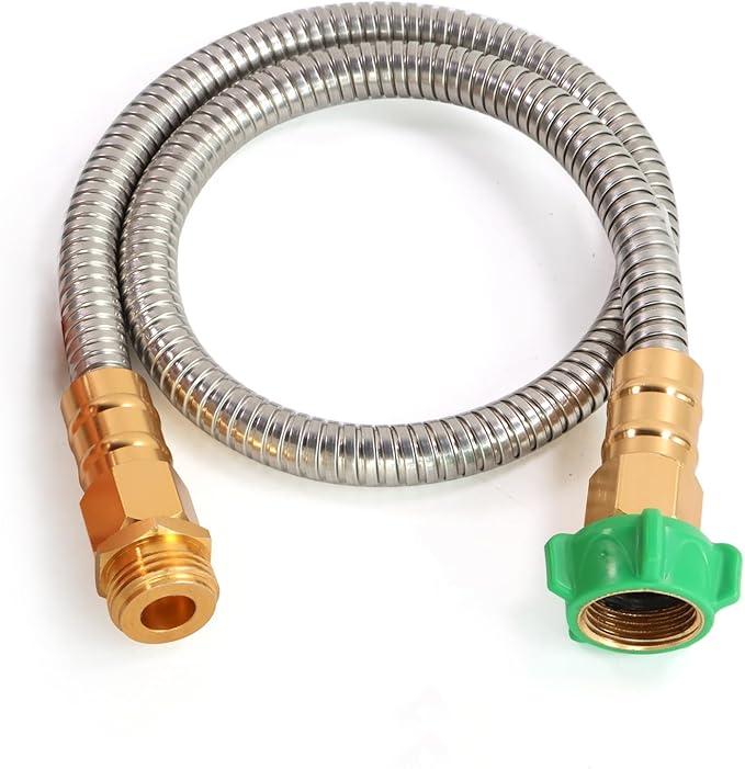 Metal Short Garden Hose 6 ft, 8 ft, 12 ft Flexible Stainless Steel Leader Hose by Sunifier
