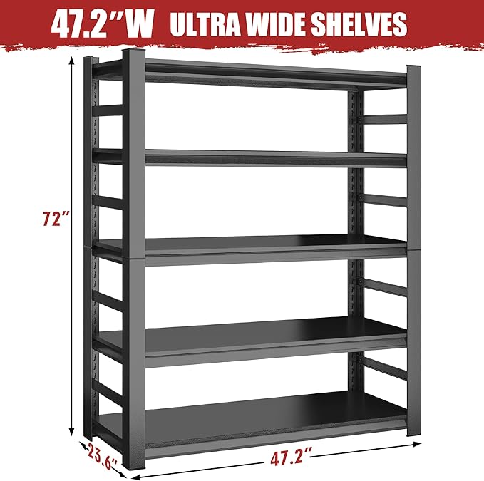 72''H Garage Shelving Heavy Duty Shelving Units, 4000LBS Ultra-Large Capacity - Image 3