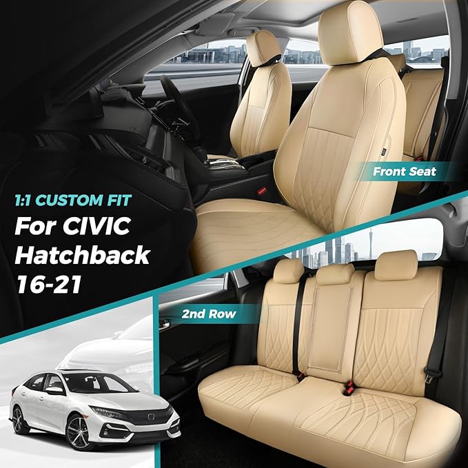 Seat Covers for Honda Civic Hatchback EX, Sport Touring, EXL 2016 2017 2018 - Image 7
