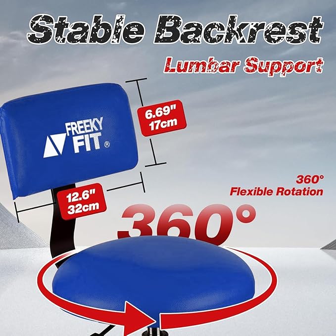 Shop Stool with Backrest, Mechanic Garage Stool - Image 5