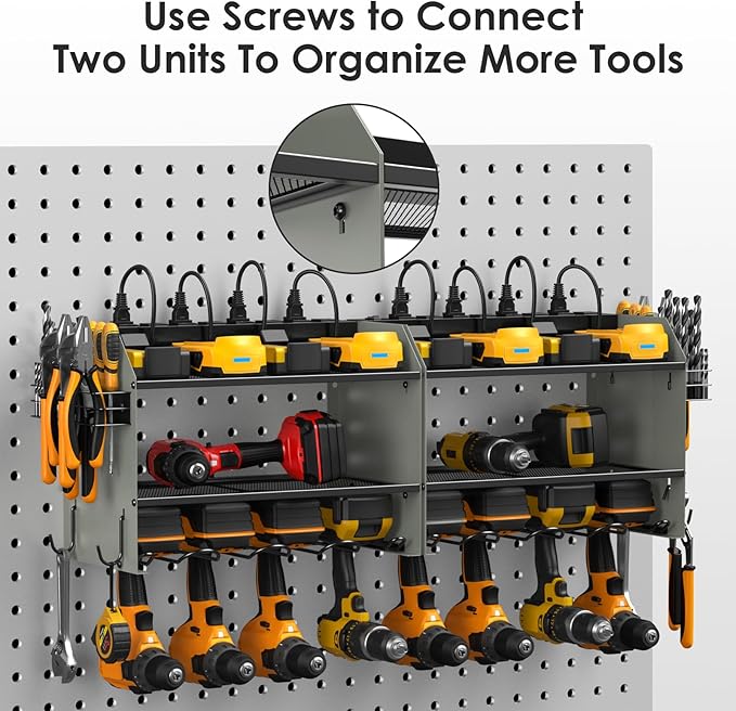 CCCEI Modular Power Tool Organizer Wall Mount Charging Station, Garage Drill - Image 7