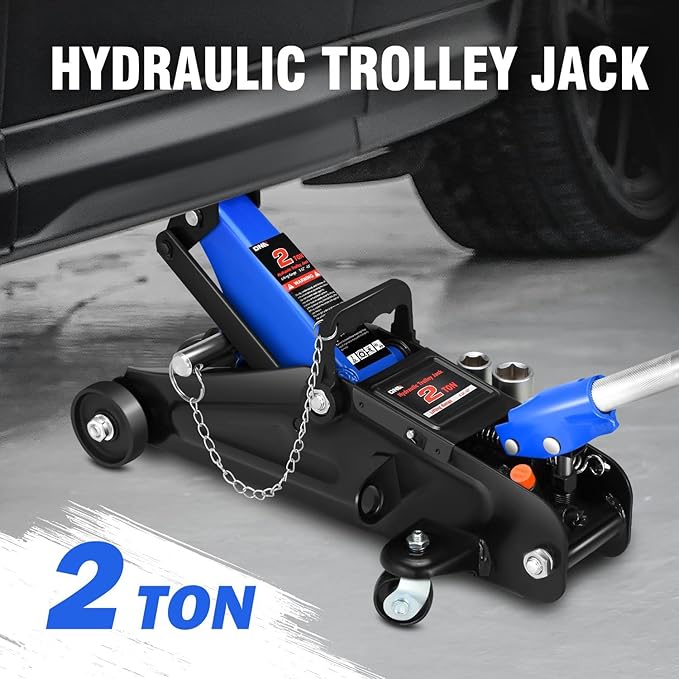 DNA MOTORING Floor Jack with Socket and Lock, Low Profile Hydraulic Trolley Jack - Image 2