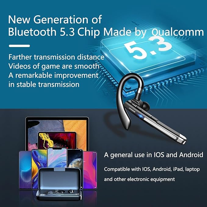 Bluetooth Headset, Wireless Bluetooth Earpiece - Image 9