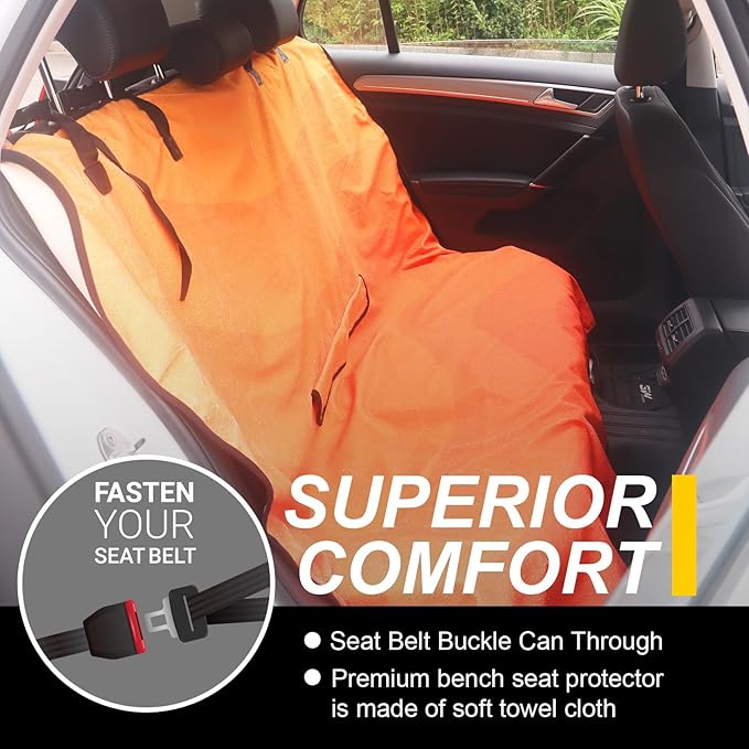 Back Seat Cover for Car Trucks Van SUV, Waterproof Rear Bench Towel Seat Covers - Image 4