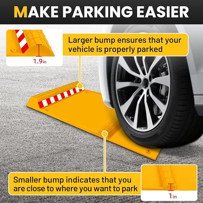 2 Pack Parking Mats for Garage Floors, 21.6" x 11" x 1.9" Heavy Duty Garage Car - Image 4